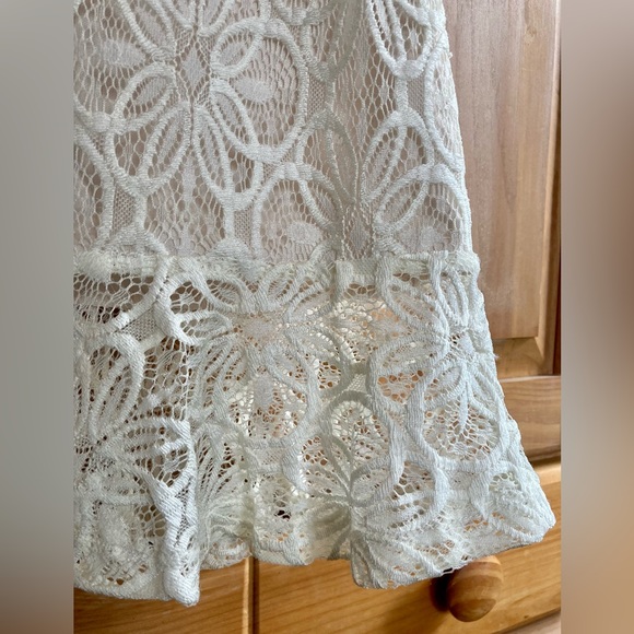 🧺Chelsea & Violet ivory lace dress w/ square neck back and ruffle - Picture 2 of 4